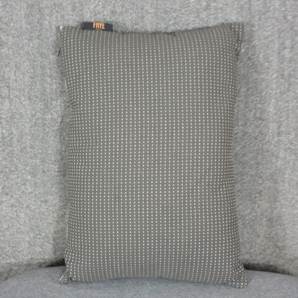 Frye Throw Pillow Gray Contemporary Textured Zippered Side Rectangle 18x13 - Picture 6 of 9